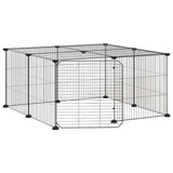 Vidaxl Petts Cage avec porte 12 panneaux 35x35 cm en acier noir