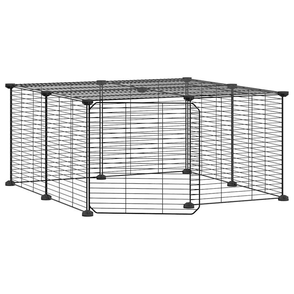 Vidaxl Pets Cage se dveřmi 12 panelů 35x35 cm ocel černá