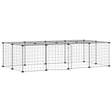 VidaXL cage pour animaux de compagnie avec porte 20 panneaux 35x35 cm acier noir
