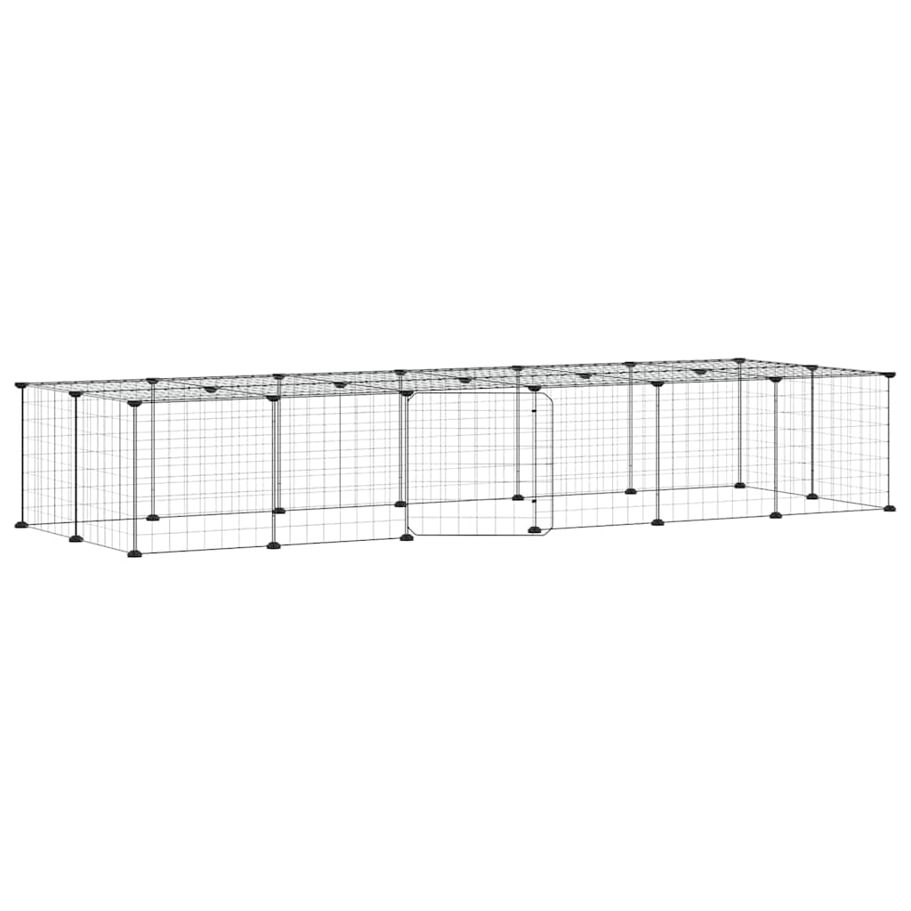 Vidaxxl cage pour animaux avec porte 28 panneaux 35x35 cm acier noir