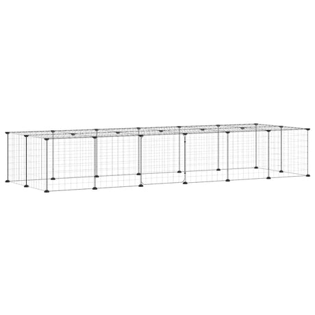 Vidaxl Petts Cage avec porte 28 panneaux 35x35 cm en acier noir