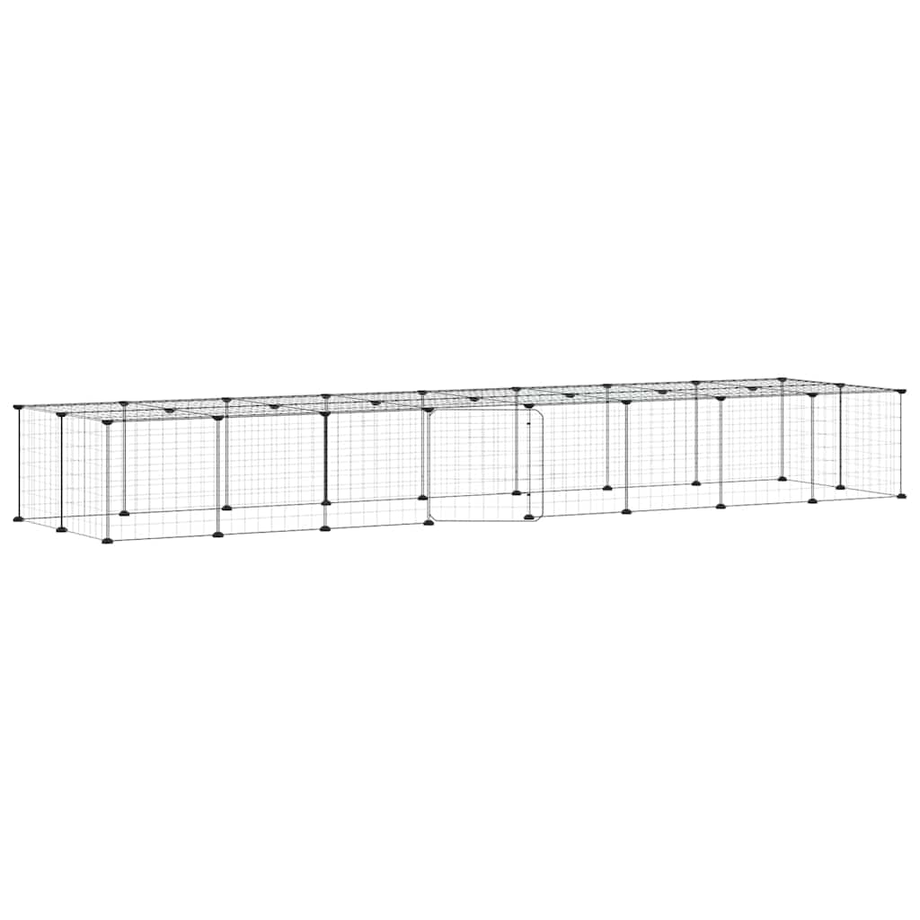Vidaxxl cage pour animaux avec porte 36 panneaux 35x35 cm acier noir