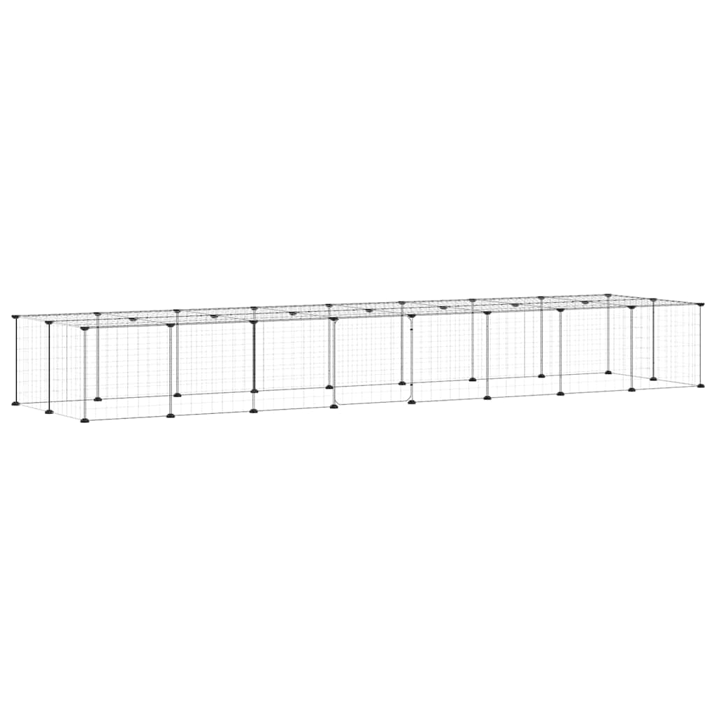 Vidaxxl cage pour animaux avec porte 36 panneaux 35x35 cm acier noir
