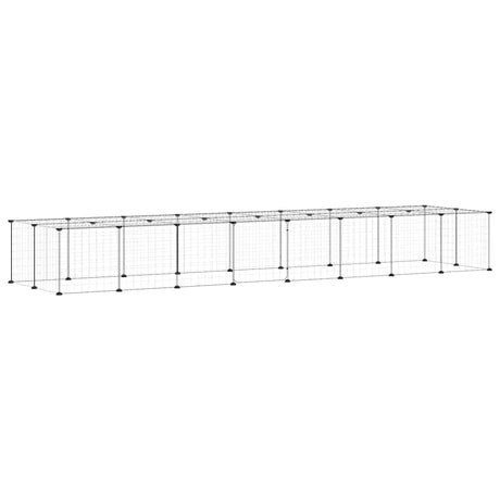 Vidaxl Petts Cage avec porte 36 panneaux 35x35 cm en acier noir