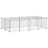 VidaXL cage pour animaux de compagnie avec porte 20 panneaux 35x35 cm acier noir