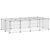 VidaXL cage pour animaux de compagnie avec porte 20 panneaux 35x35 cm acier noir