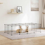 VidaXL cage pour animaux de compagnie avec porte 20 panneaux 35x35 cm acier noir