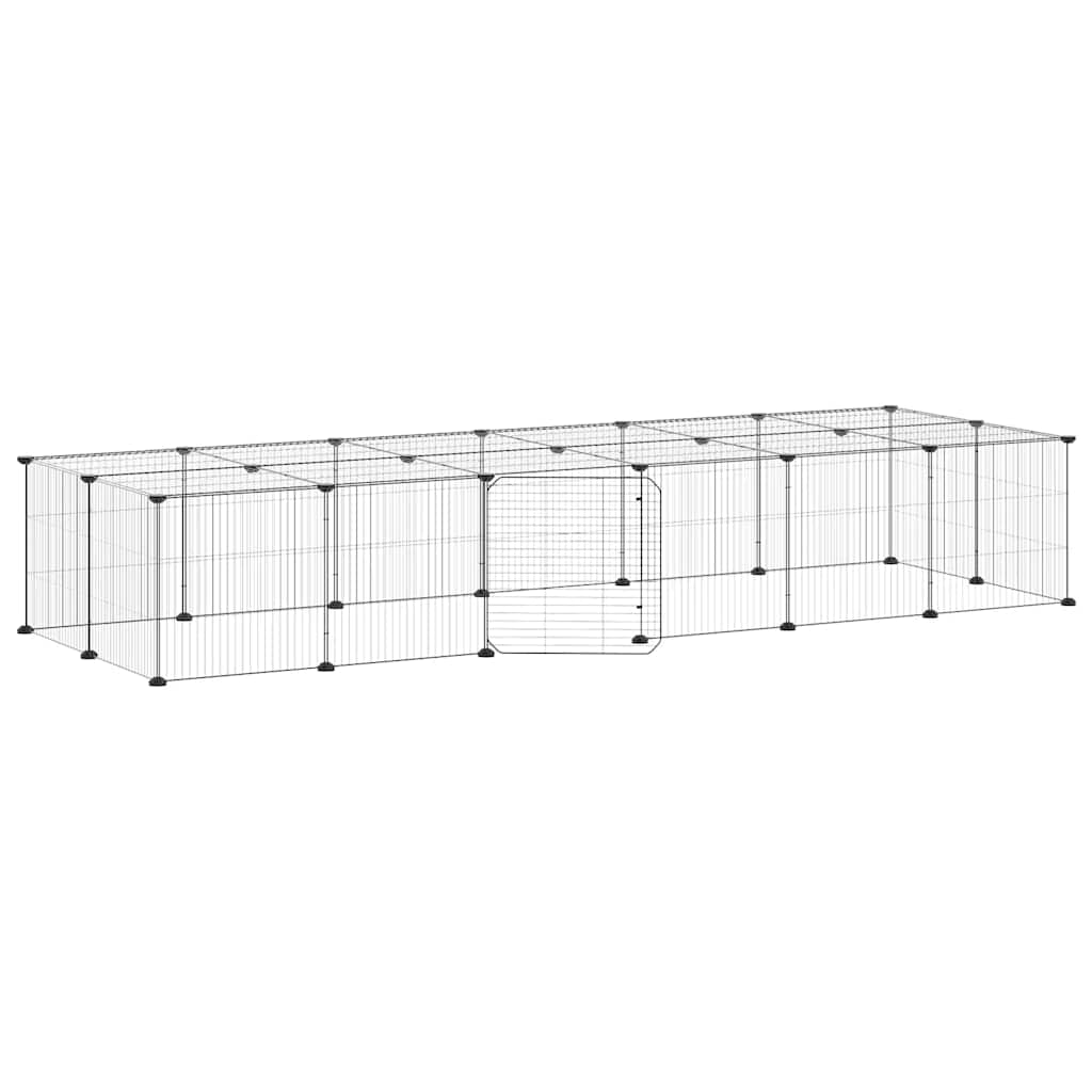 Vidaxxl cage pour animaux avec porte 28 panneaux 35x35 cm acier noir