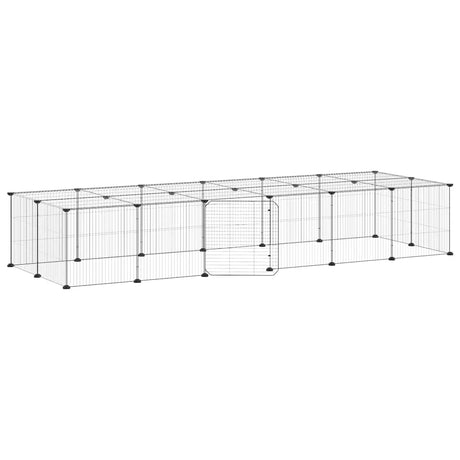 Vidaxl Petts Cage avec porte 28 panneaux 35x35 cm en acier noir