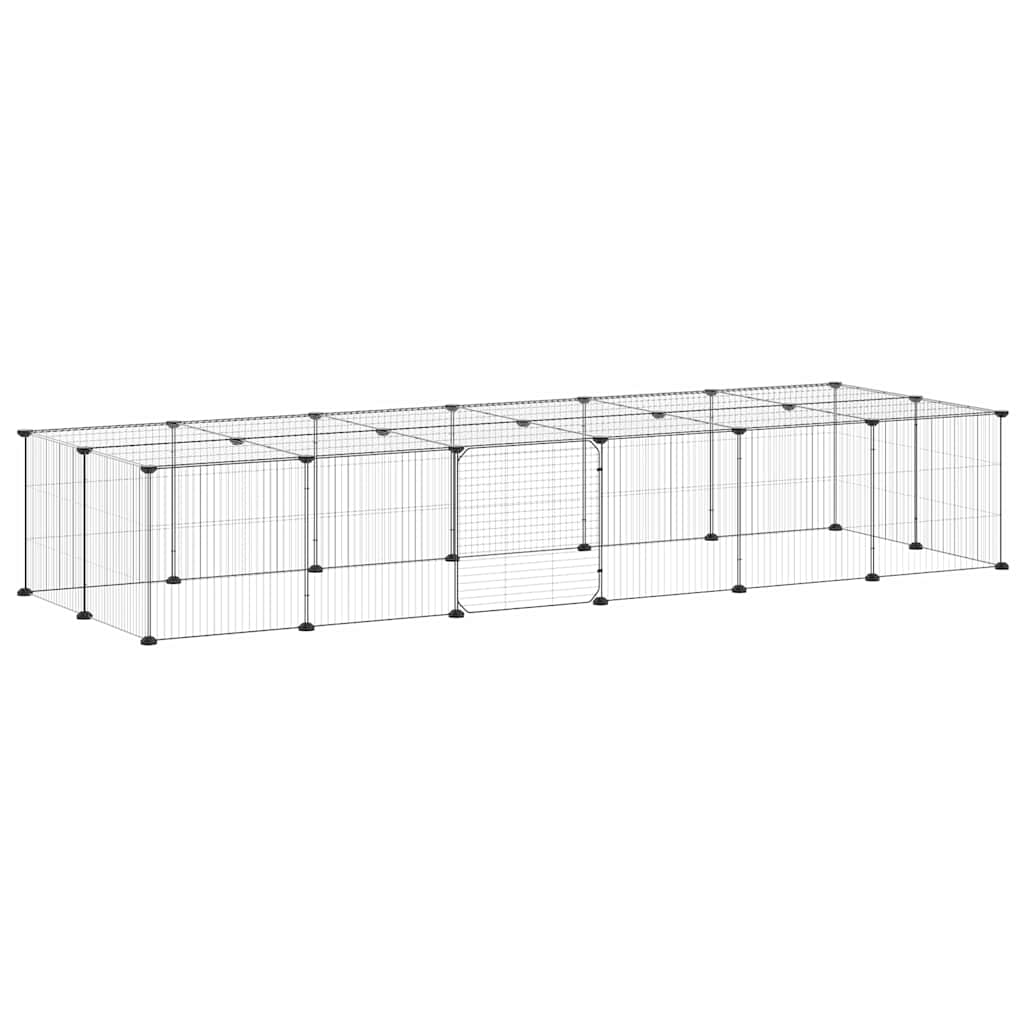 Vidaxxl cage pour animaux avec porte 28 panneaux 35x35 cm acier noir