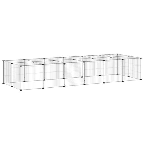 Vidaxl Petts Cage avec porte 28 panneaux 35x35 cm en acier noir