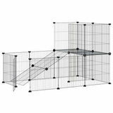 VidaXL cage pour animaux de compagnie avec porte 20 panneaux 35x35 cm acier noir