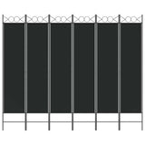 Vidaxl kamerscherm met 6 panelen 240x200 cm stof zwart