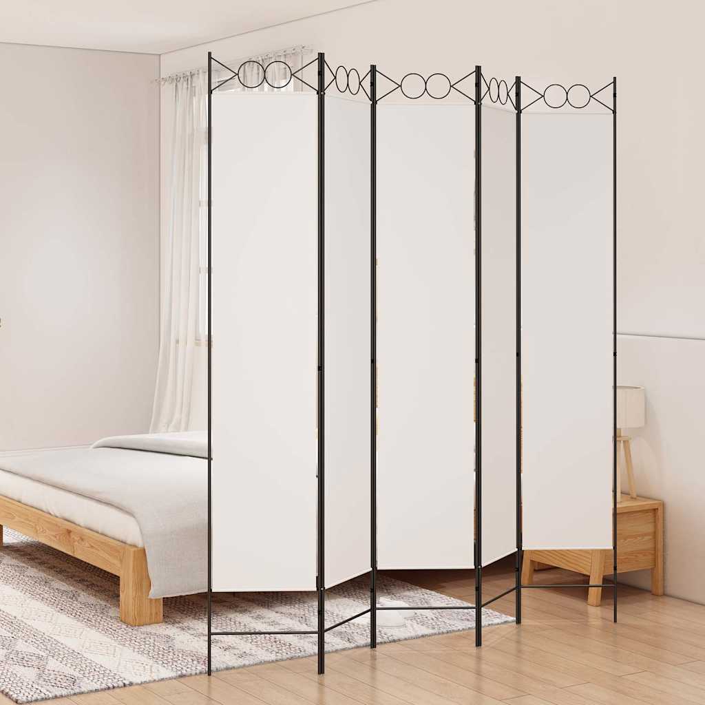 Vidaxl kamerscherm met 5 panelen 200x220 cm stof wit