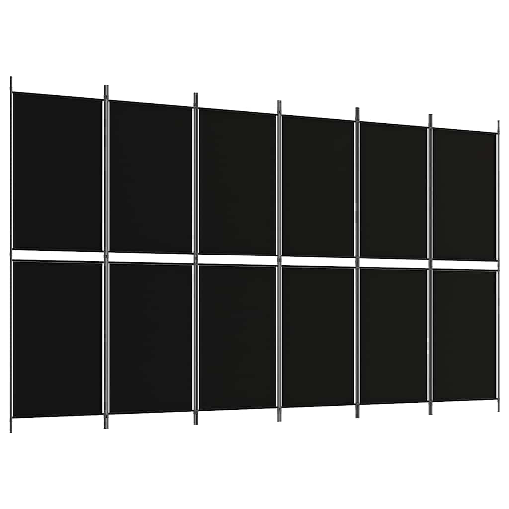 Vidaxl kamerscherm met 6 panelen 300x180 cm stof zwart