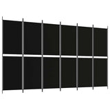 Vidaxl kamerscherm met 6 panelen 300x180 cm stof zwart