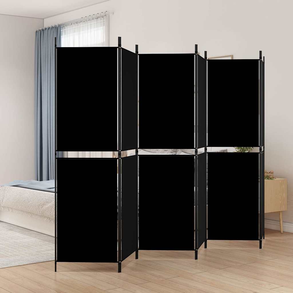 Vidaxl kamerscherm met 6 panelen 300x180 cm stof zwart