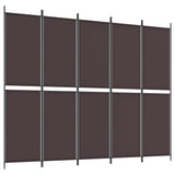 Vidaxl kamerscherm met 5 panelen 250x200 cm stof bruin