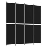 Vidaxl kamerscherm met 4 panelen 200x220 cm stof zwart
