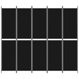 Vidaxl kamerscherm met 5 panelen 250x220 cm stof zwart