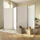 Vidaxl kamerscherm met 4 panelen 346x180 cm stof wit