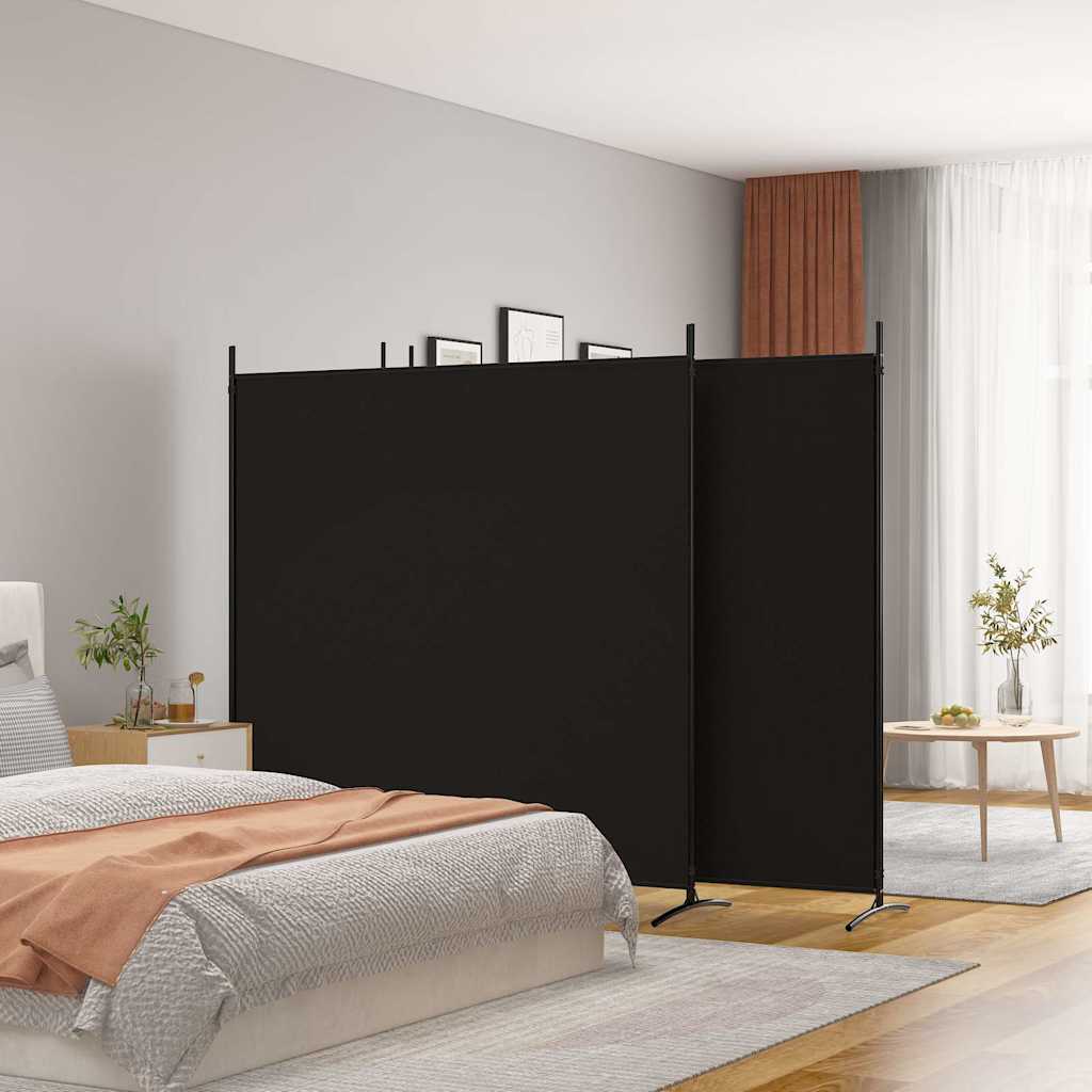 Vidaxl kamerscherm met 4 panelen 698x180 cm stof zwart