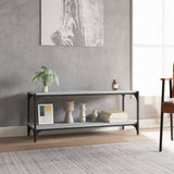 Vidaxl tv-meubel 100x33x41 cm bewerkt hout en staal grijs sonoma eiken