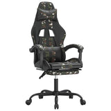 Vidaxl gamestoel draaibaar met voetensteun kunstleer zwart camouflage