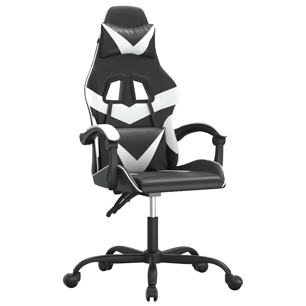 Vidaxl gamestoel draaibaar kunstleer zwart en wit