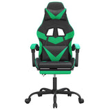Vidaxl gamestoel draaibaar met voetensteun kunstleer zwart en groen