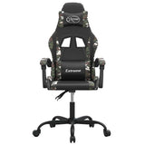 Vidaxl gamestoel draaibaar kunstleer zwart en camouflage