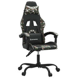 Vidaxl gamestoel draaibaar kunstleer zwart en camouflage