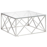 Vidaxl salontafel roestvrijstaal en gehard glas zilverkleurig