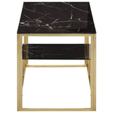 Vidaxl salontafel roestvrijstaal en gehard glas goudkleurig