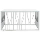 Vidaxl salontafel 100x100x50 cm roestvrij staal en glas zilverkleurig