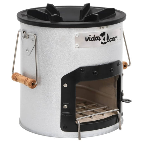 Vidaxl Camping Wood Poêle 45x25x26 cm en acier argent coloré