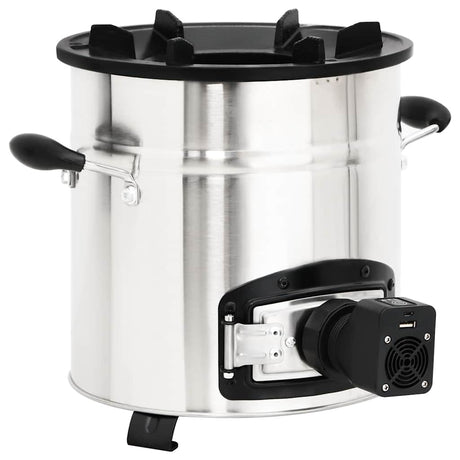 Vidaxl Wood Stove avec ventilateur USB 35,5x26x28 cm en acier inoxydable