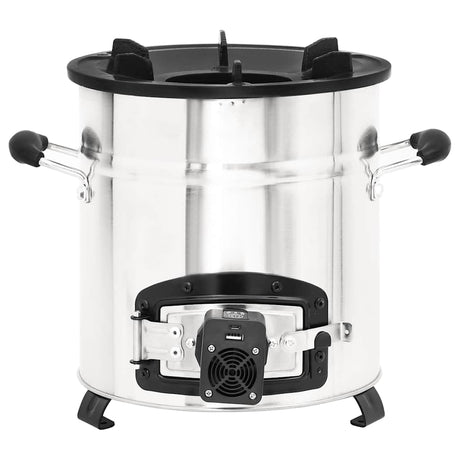 Vidaxl Wood Stove avec ventilateur USB 35,5x26x28 cm en acier inoxydable