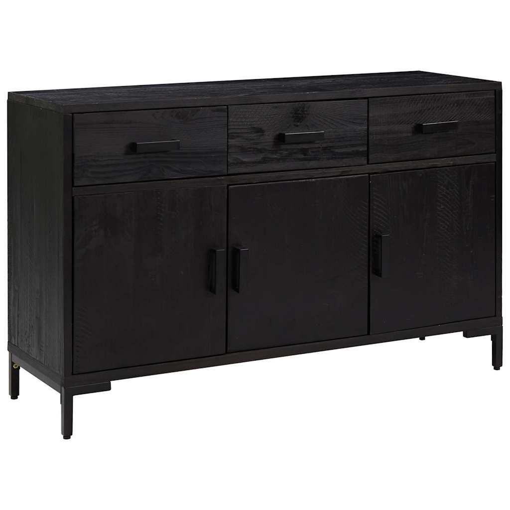 Vidaxl dressoir 110x35x70 cm massief grenenhout zwart