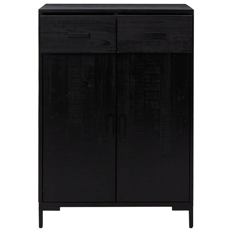Armoire à chaussures vidaxl 75x40x110 cm en pin massif noir