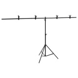 Vidaxl bakgrunnsstandard T-formet 201x60X (70-200) cm svart