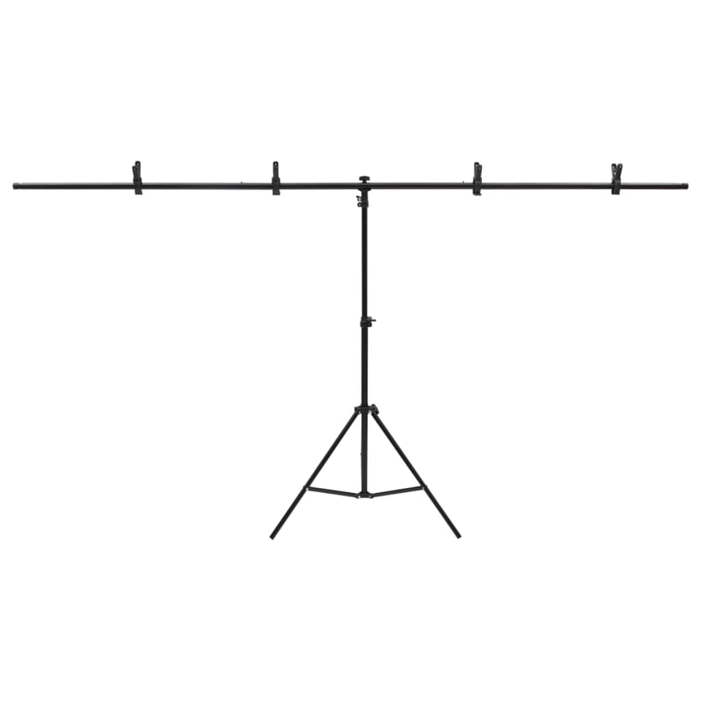 Vidaxl bakgrunnsstandard T-formet 201x60X (70-200) cm svart