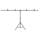 Vidaxl bakgrunnsstandard T-formet 201x60X (70-200) cm svart