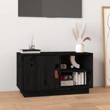 Vidaxl tv-meubel 70x34x40 cm massief grenenhout zwart