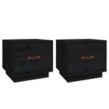 Vidaxl nachtkastjes 2 st 40x34x35 cm massief grenenhout zwart