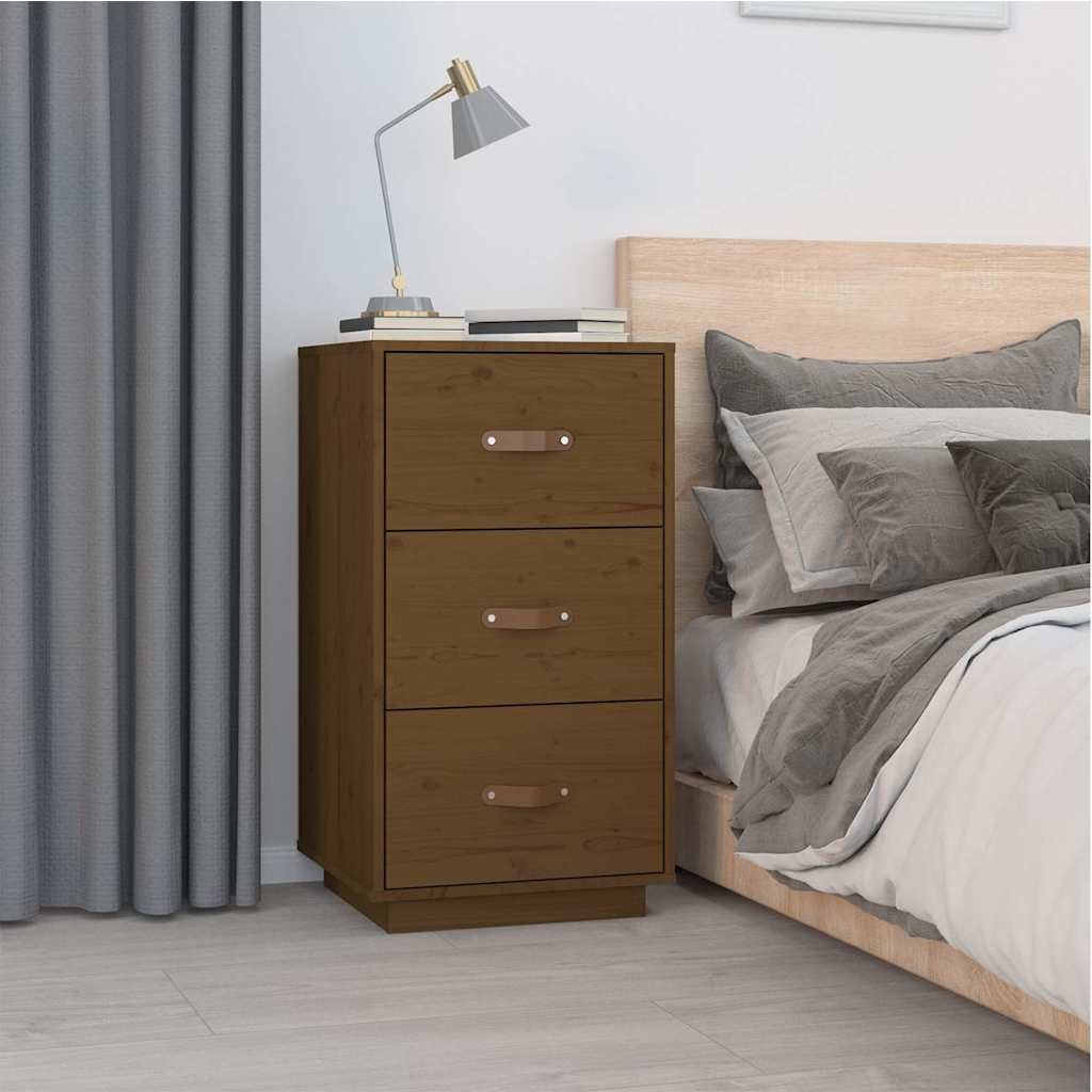 Vidaxl nachtkastjes 2 st 40x40x75 cm massief grenenhout honingbruin