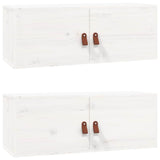 Vidaxl wandkasten 2 st 80x30x30 cm massief grenenhout wit