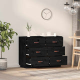 Vidaxl dressoir 100x40x75 cm massief grenenhout zwart