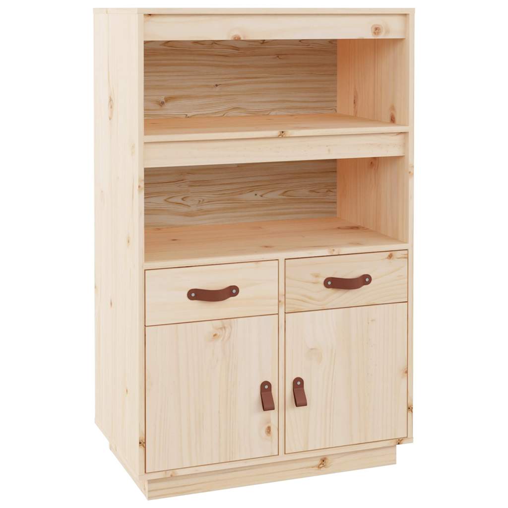 Vidaxl hoge kast 67x40x108,5 cm massief grenenhout