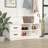 Vidaxl Shoes Bank 100x34x45 cm Pine solide blanc